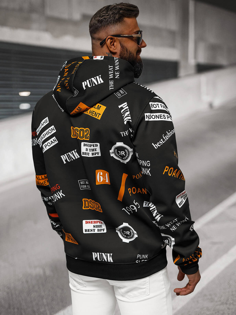 Sudadera de hombre negra OZONEE JS/8B1250/3