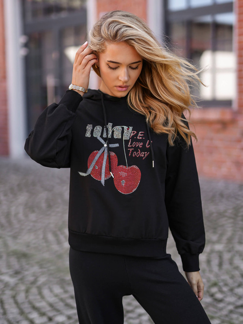 Sudadera de mujer de negra OZONEE JS/8B856/3