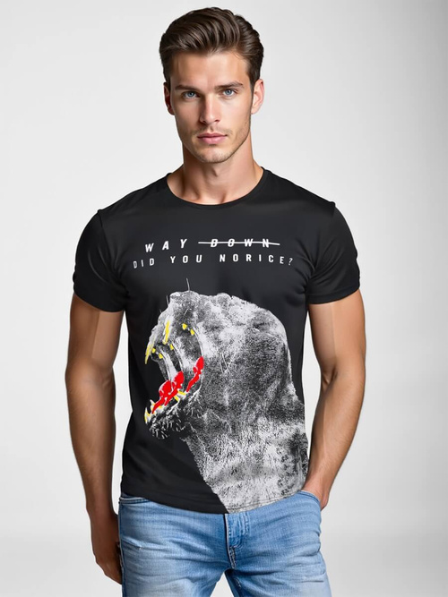 Camiseta de hombre negra OZONEE O/T127/3Z