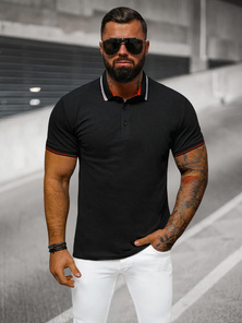 Polo de hombre negro OZONEE O/DA729