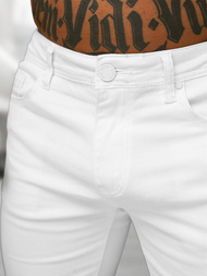 Pantalones cortos de mezclilla para hombre blancos OZONEE O/UM873