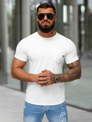 Camiseta de hombre blanco OZONEE O/QQ1387
