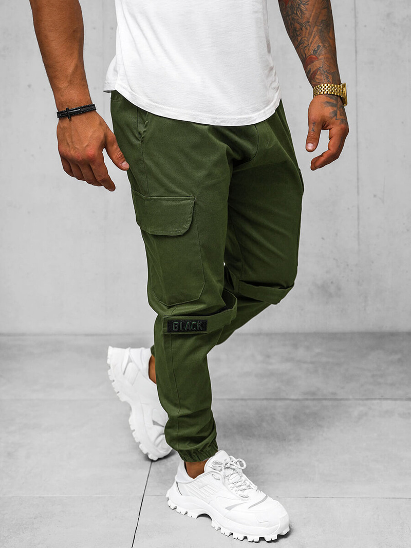 Pantalón chino jogger de hombre caqui OZONEE O/G3014Z