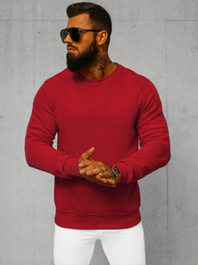 Sudadera de hombrede color rojo oscuro OZONEE JS/2001-10Z