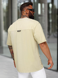 Camiseta de hombre beige OZONEE O/QQ1185