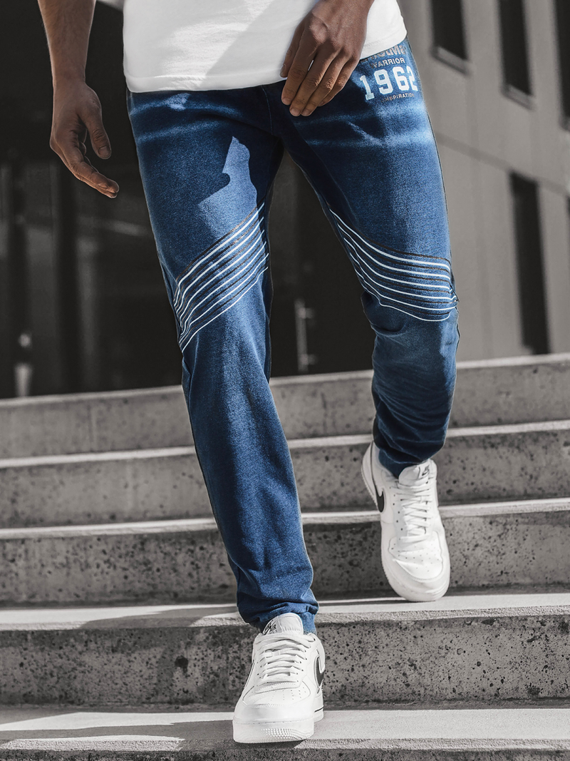 Vaqueros jogger de hombre azul OZONEE JS/KK1103