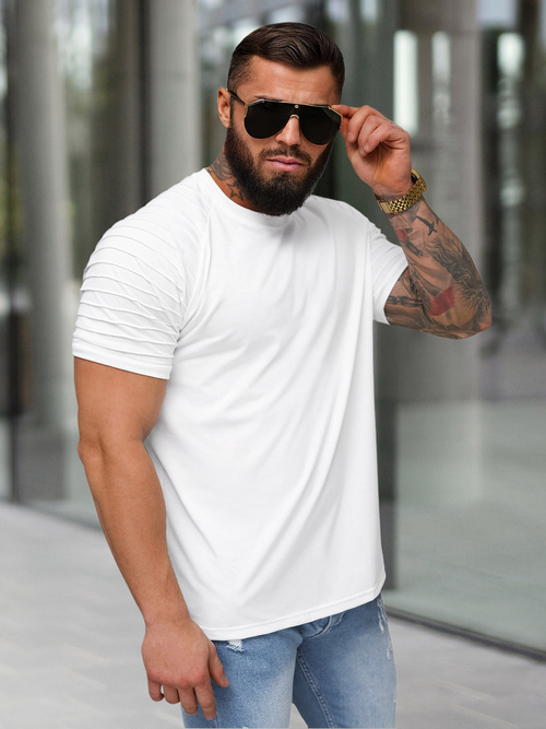 Camiseta de hombre blanco OZONEE JS/8T88/1Z