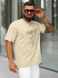 Camiseta de hombre beige OZONEE O/YN2/631