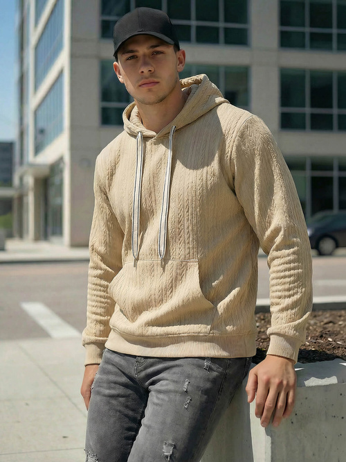 Sudadera de hombre beige OZONEE O/3C577