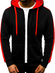 Sudadera de hombre negro-roja OZONEE JS/2015