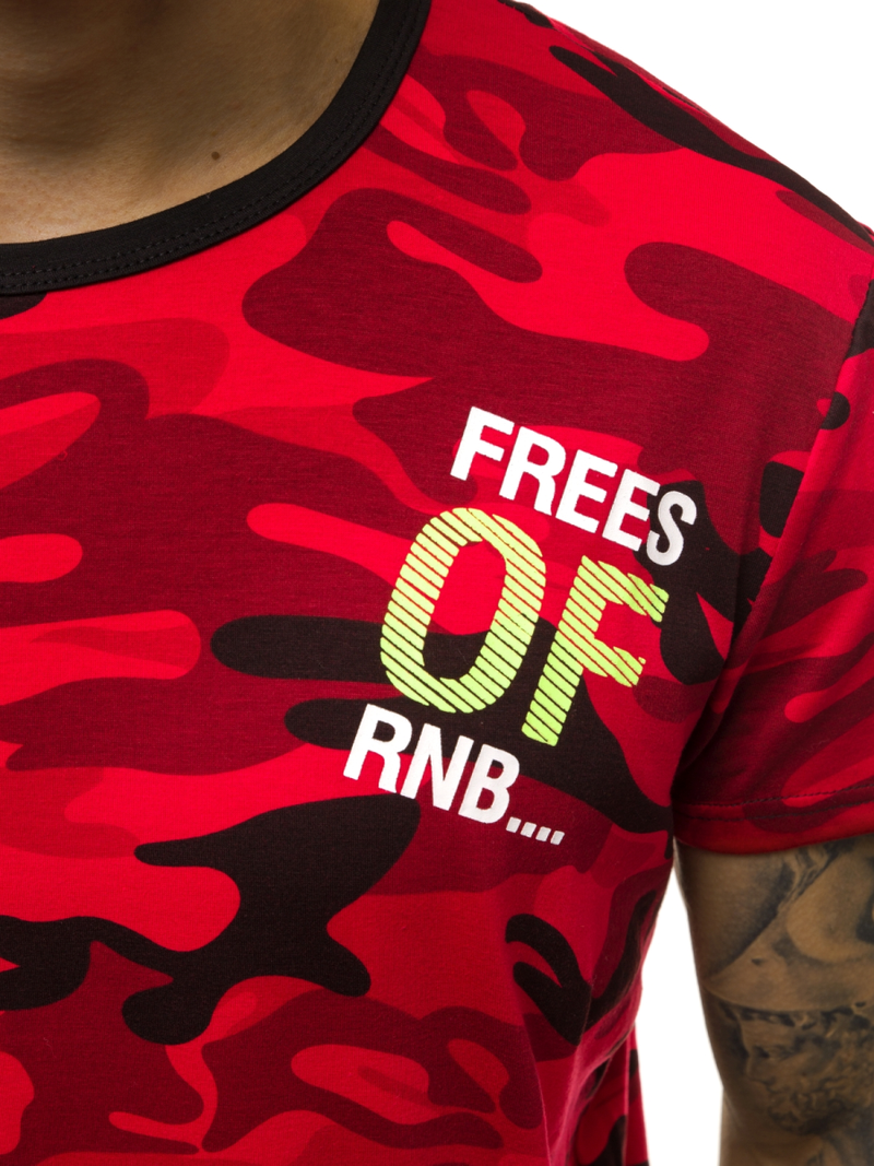 Camiseta de hombre roja OZONEE JS/SS10978