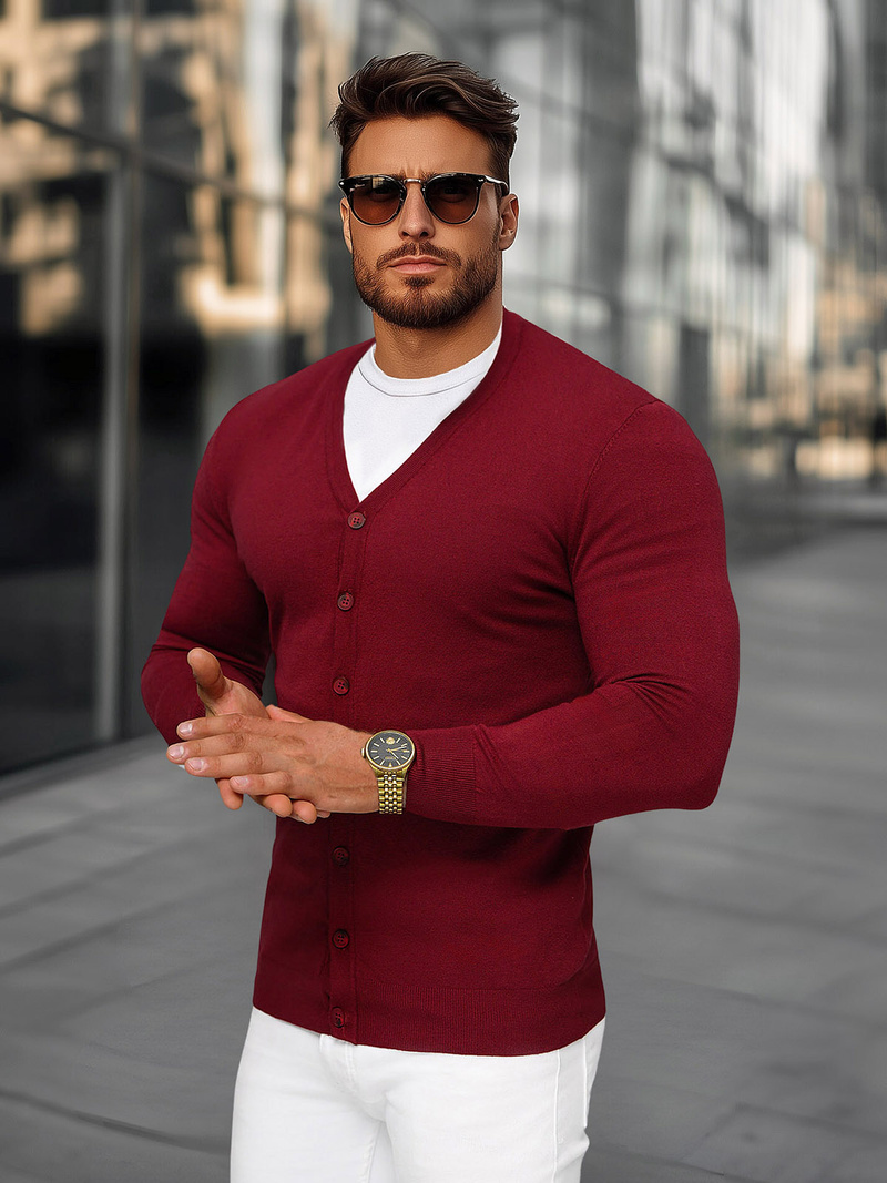 Jersey de hombre burdeos OZONEE NB/MM6006/7Z