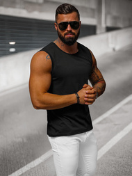 Camiseta sin mangas de hombre negra OZONEE JS/99001Z