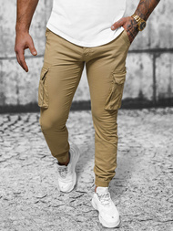 Pantalón chino jogger de hombre beige OZONEE NB/MP0202K
