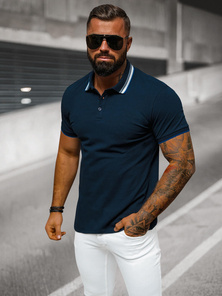 Polo de hombre azul marino OZONEE O/DA719