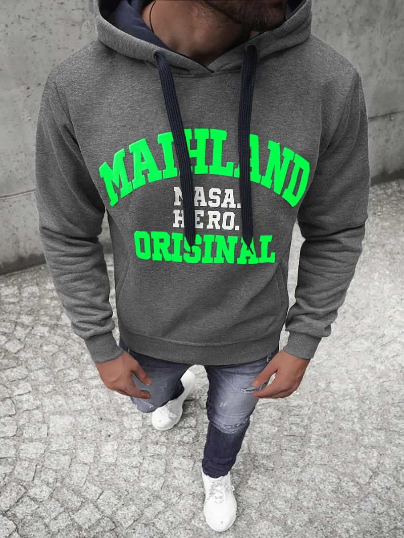 Sudadera de hombre amarillo grafito OZONEE JS/Y10051