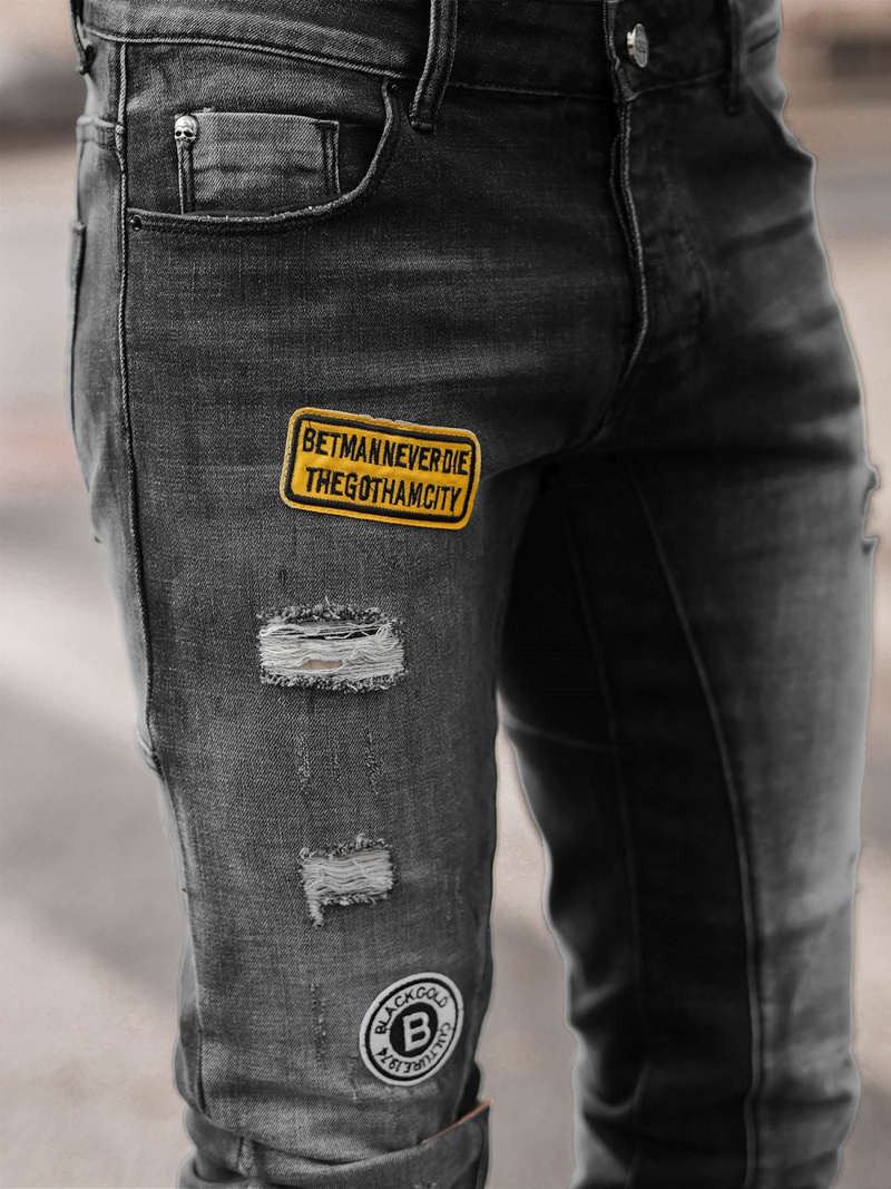 Vaqueros de hombre negras OZONEE NB/MP0047NZ