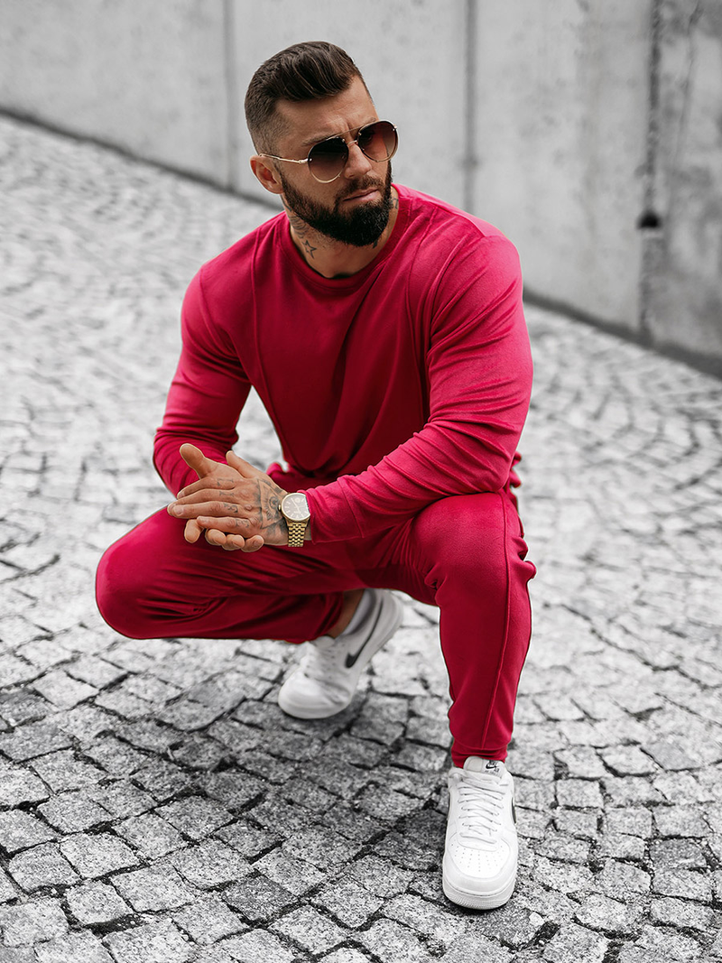 Chándal de hombre burdeos OZONEE O/12129