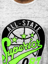 Camiseta de hombre gris OZONEE JS/KS2043Z