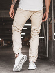 Pantalón chino jogger de hombre beige OZONEE A/0952