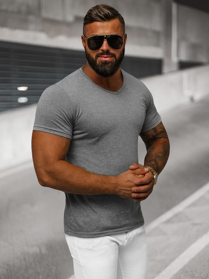 Camiseta de hombre grafito OZONEE JS/712007Z