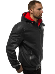 Chaqueta de hombre negra-roja OZONEE N/6132Z