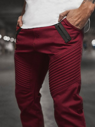 Pantalón chino jogger de hombre burdeos OZONEE A/0952