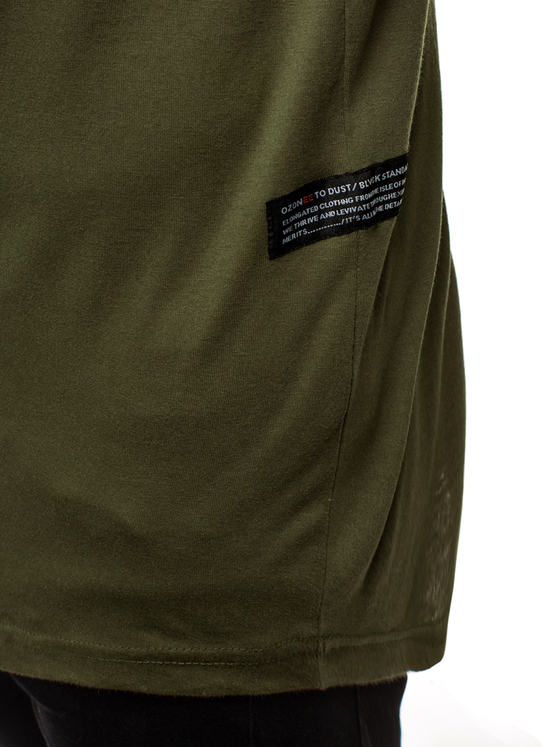 Camiseta de manga larga de hombre verde OZONEE O/1292Z