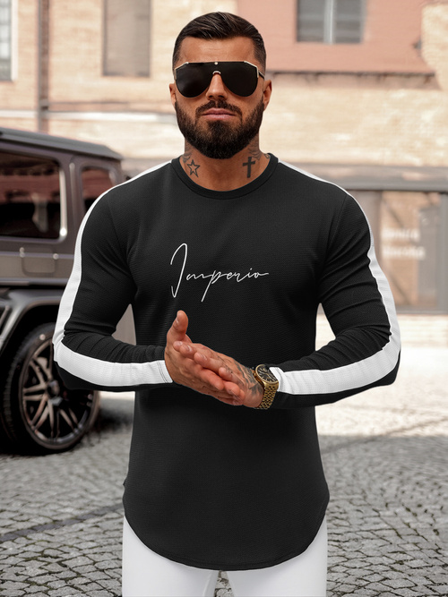 Sudadera de hombre negra OZONEE O/D7197
