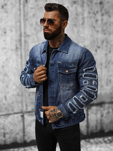 Chaqueta vaquera de hombre azul oscuro OZONEE NB/MJ523BS