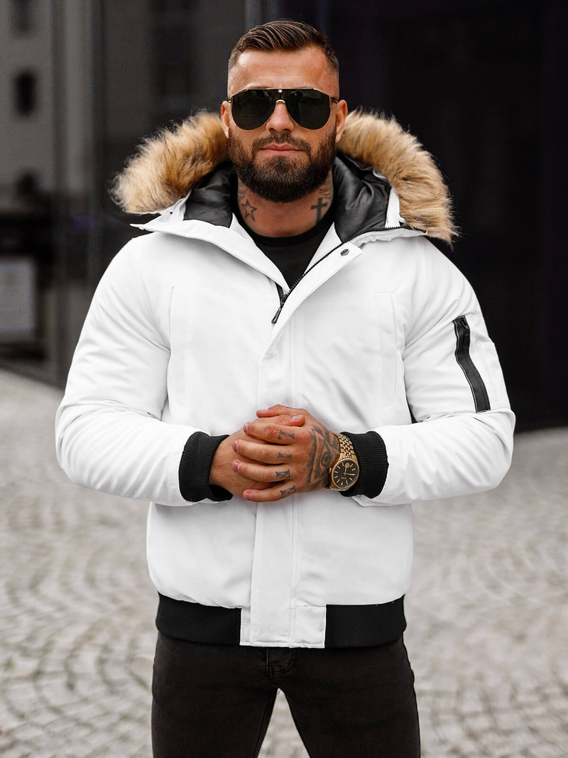 Chaqueta de hombre blanca OZONEE JS/M2019/281Z