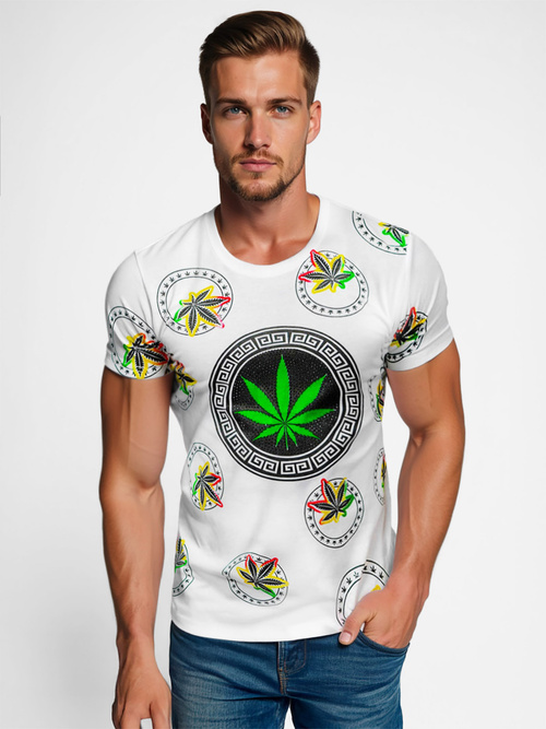 Camiseta de hombre blanco OZONEE O/T135/1Z