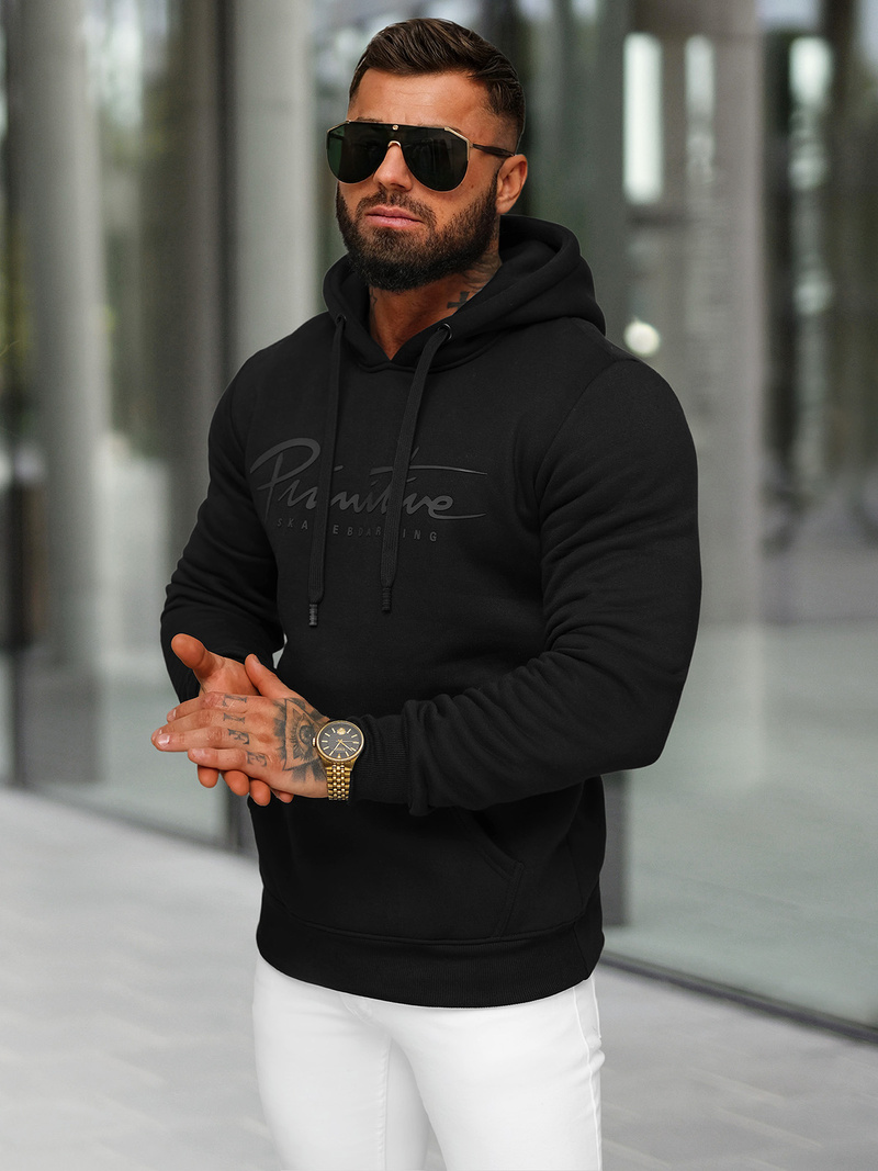Sudadera de hombre negra OZONEE JS/8B1352/3