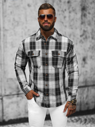 Camisa de hombre negro OZONEE NB/MC727N