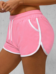 Pantalones cortos de chándal para mujer rosa en polvo OZONEE JS/8K208/20