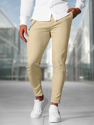 Pantalón chino de hombre beige OZONEE DJ/3300Z