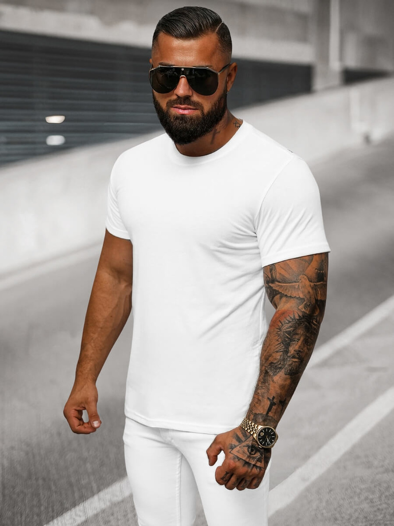 Camiseta de hombre blanca OZONEE O/T1277/1