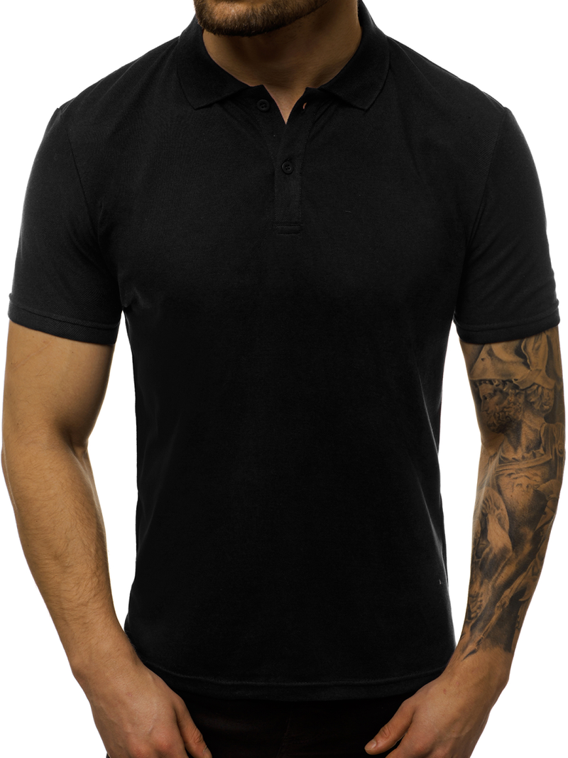 Polo de hombre negra OZONEE JS/GD01