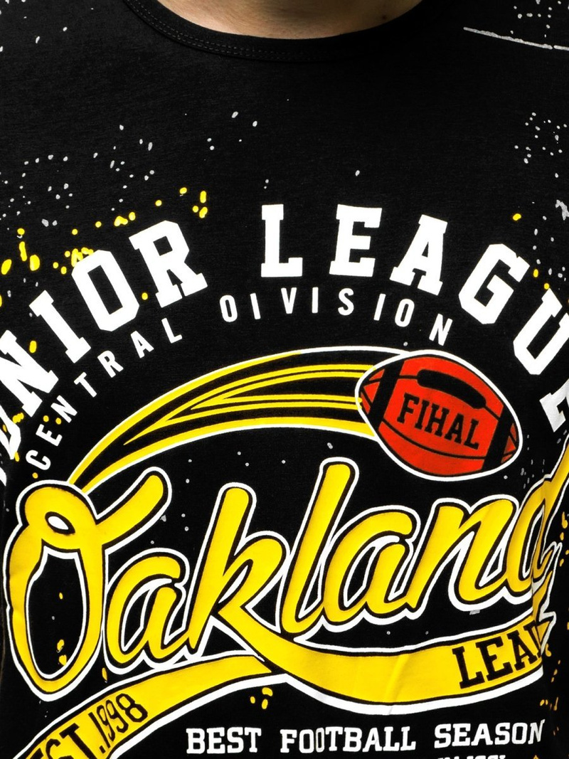 Camiseta de hombre negra OZONEE JS/KS1975Z