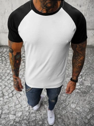 Camiseta de hombre blanco-negro OZONEE JS/8T82/1