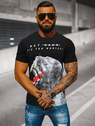 Camiseta de hombre negra OZONEE O/T127/3Z