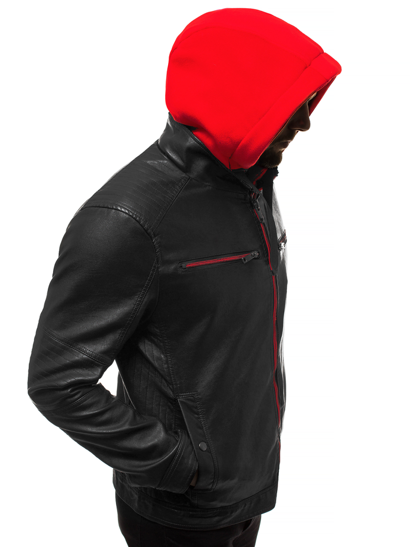 Chaqueta de hombre negra-roja OZONEE N/6129