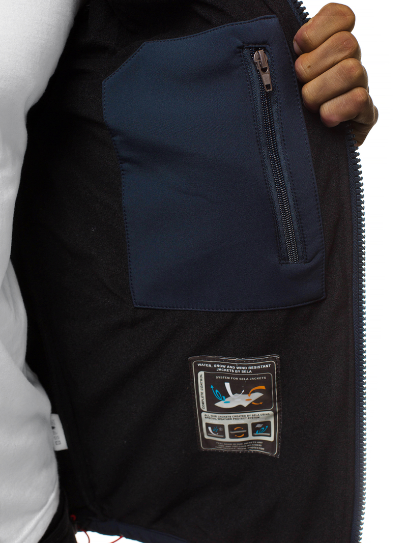 Chaqueta de hombre azul marino-roja OZONEE GE/12259Z