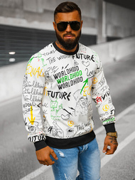 Sudadera de hombre blanca OZONEE JS/8B1228/1