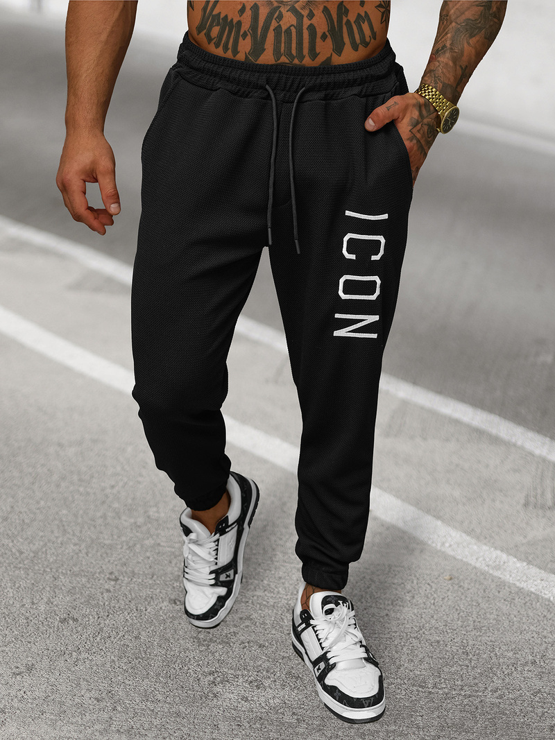 Pantalón de chándal de hombre negras OZONEE O/D9125Z