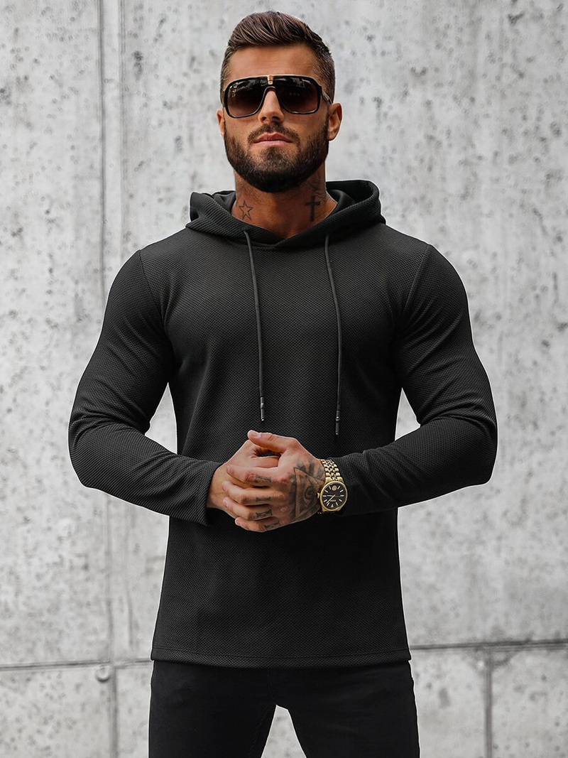 Sudadera de hombre negra OZONEE O/D7249