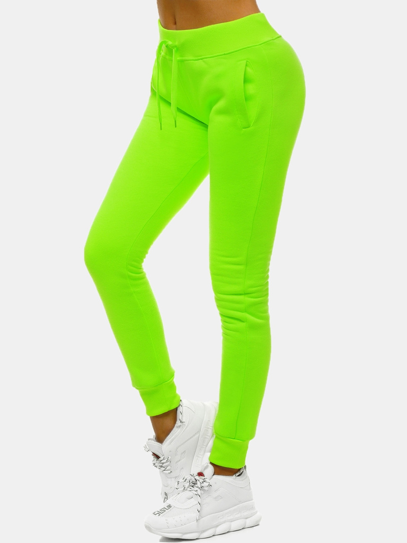 Pantalón de chándal para mujer neón verde OZONEE JS/CK01/31