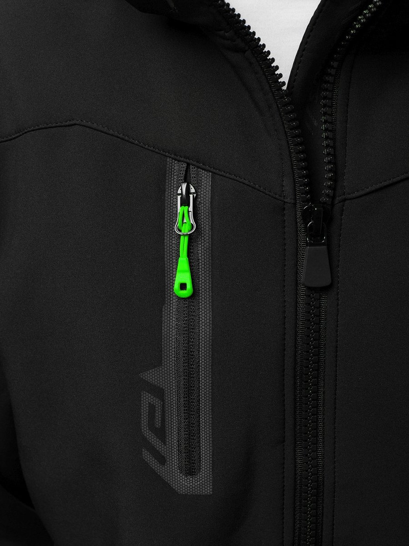 Chaqueta de hombre negro-verde OZONEE GE/12268