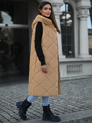 Chaleco de mujer camel OZONEE JS/5M3165/84Z