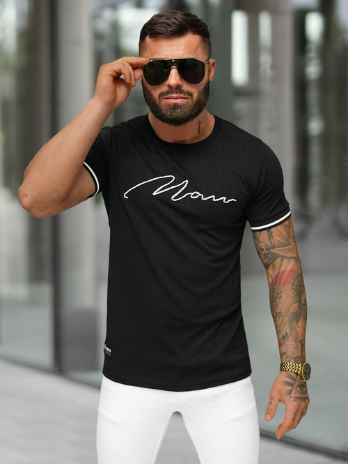 Camiseta de hombre negra OZONEE O/QS11628